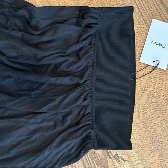 Theory black silky knit rib ribbed  joggers b5 - Picture 4 of 6